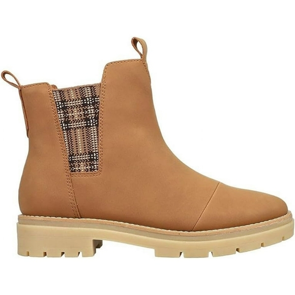 Toms Shoes - Toms Skylar Tof Synth Nubuck/Tar Pull On Lugged Sole Ankle Boots Tan Sz 7.5